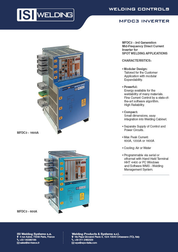 Wedlding Controllers MFDC3 Inverter